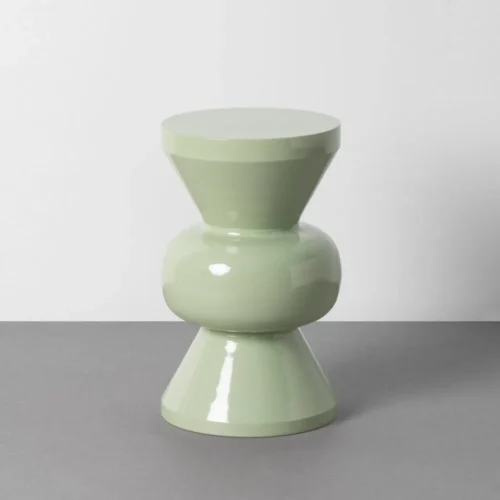 Bout de canapé rond métal vert brillant Ixia Ø 30 cm