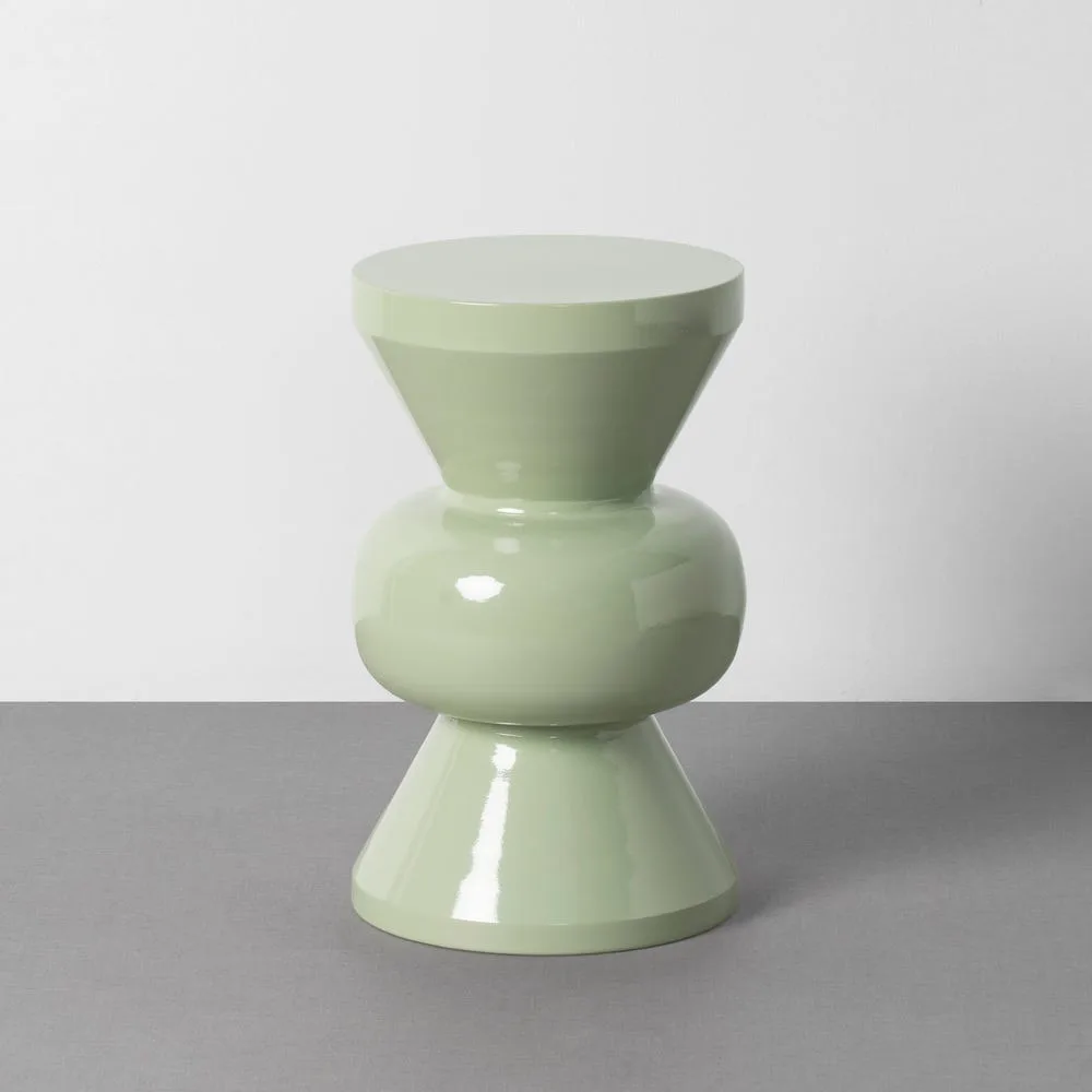 Bout de canapé rond métal vert brillant Ixia Ø 30 cm