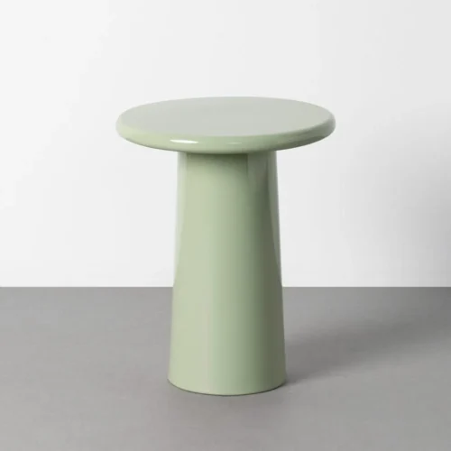 Bout de canapé rond métal vert brillant Ixia Ø 38 cm