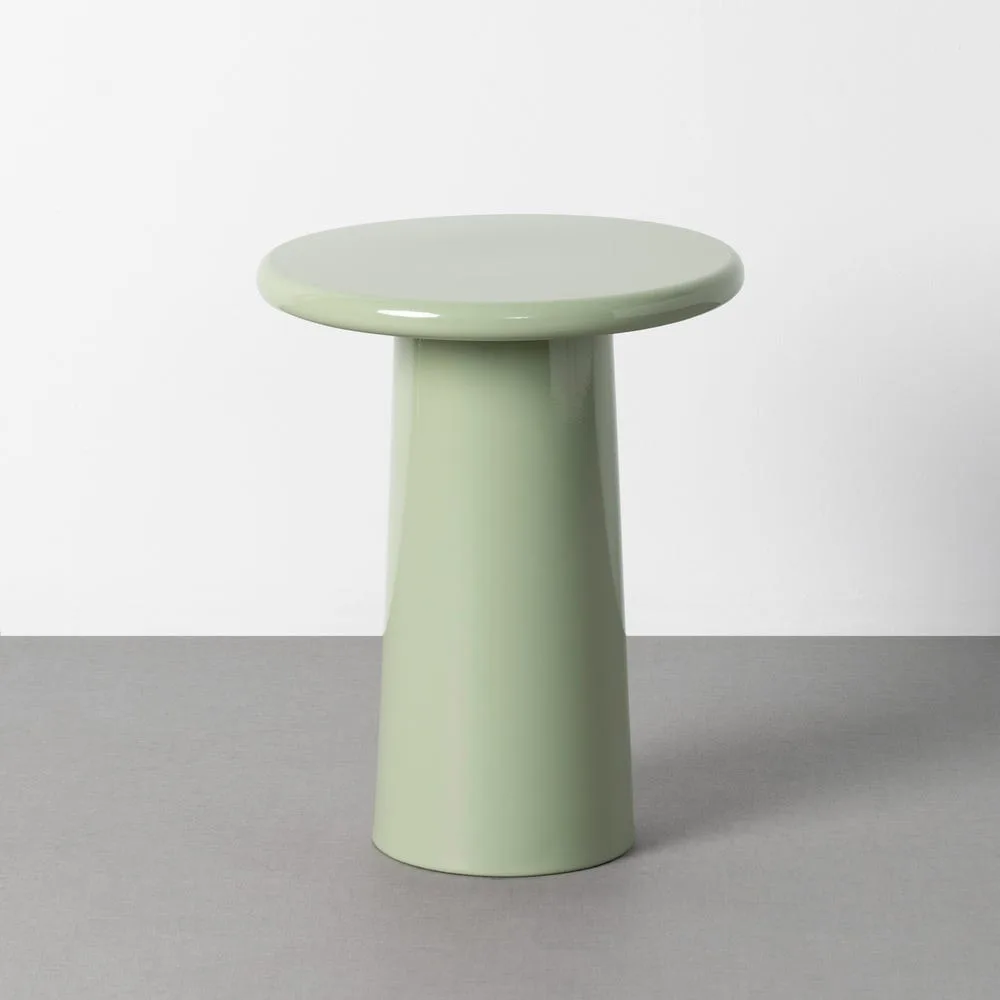 Bout de canapé rond métal vert brillant Ixia Ø 38 cm