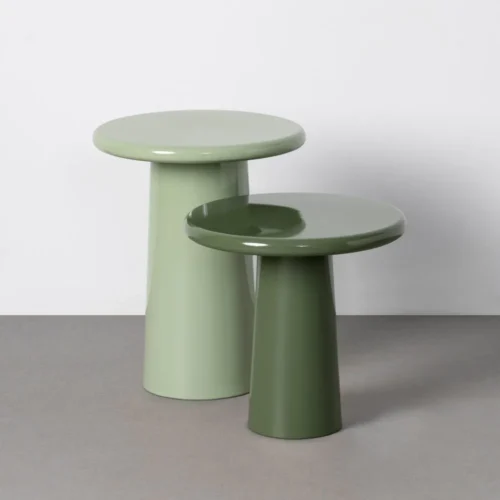 Bout de canapé rond métal vert brillant Ixia Ø 38 cm — vue 2