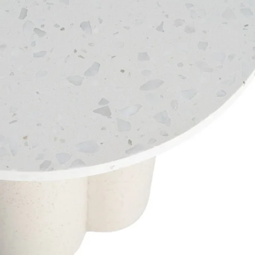 Bout de canapé rond plateau effet marbre blanc Ixia Ø 50 cm — vue 3