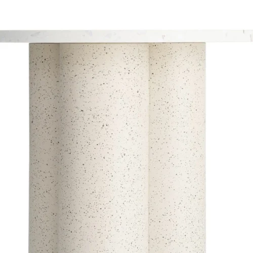 Bout de canapé rond plateau effet marbre blanc Ixia Ø 50 cm — vue 4