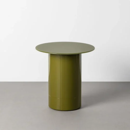 Bout de canapé rond plateau en verre trempé vert Ixia Ø 50 cm