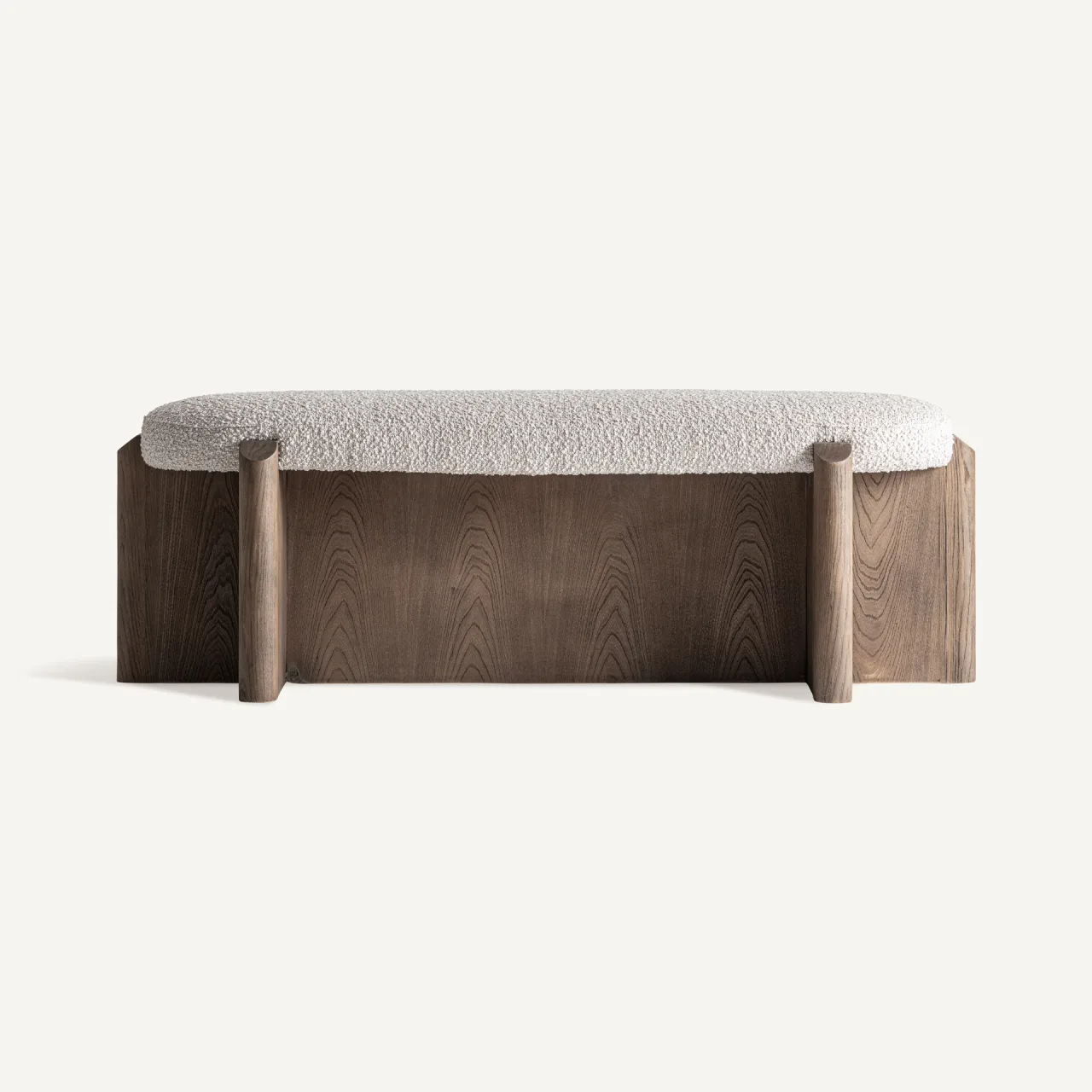 Bout de lit Jacquard orme marron et tissu beige Vical Home