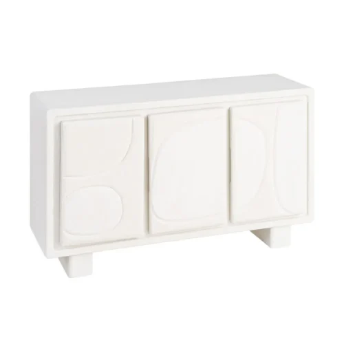 Buffet blanc finition texturée Ixia 120 cm