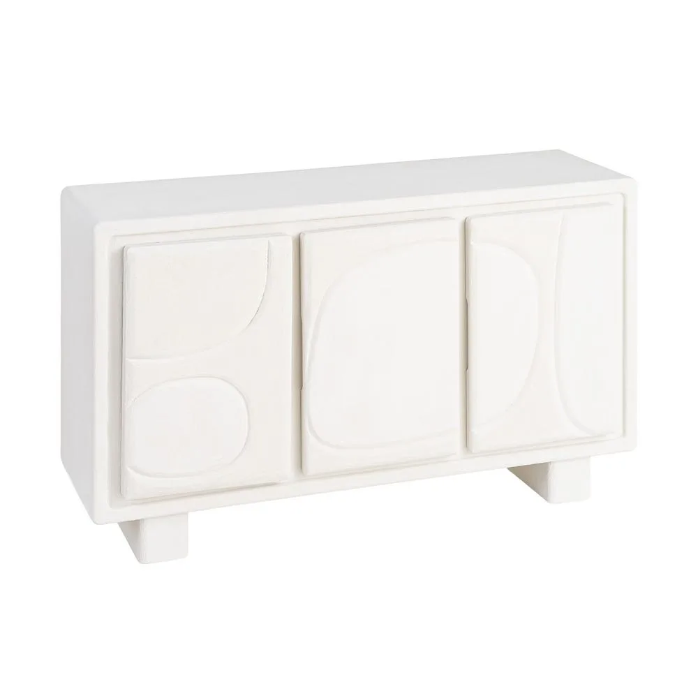 Buffet blanc finition texturée Ixia 120 cm