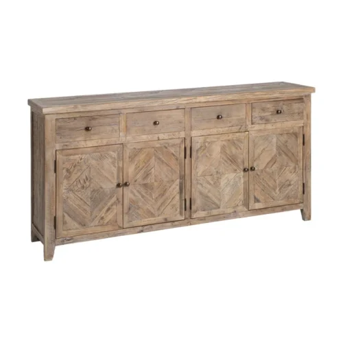 Buffet bois de pin recyclé 4 portes 4 tiroirs Ixia 180 cm — vue 3