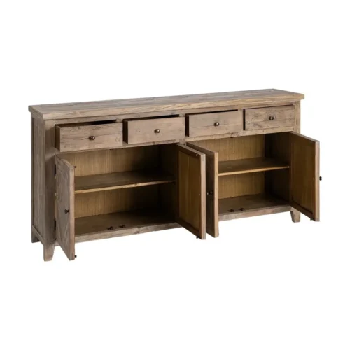 Buffet bois de pin recyclé 4 portes 4 tiroirs Ixia 180 cm — vue 4