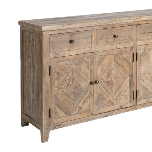 Buffet bois de pin recyclé 4 portes 4 tiroirs Ixia 180 cm — vue 6