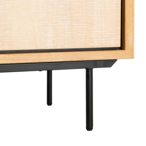 Buffet bois et métal noir 2 portes 2 tiroirs Ixia 200 cm — vue 10