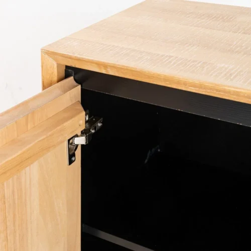 Buffet bois et métal noir 2 portes 2 tiroirs Ixia 200 cm — vue 5