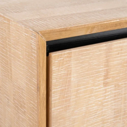 Buffet bois et métal noir 2 portes 2 tiroirs Ixia 200 cm — vue 7