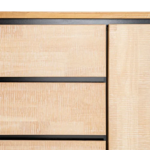 Buffet bois et métal noir 2 portes 2 tiroirs Ixia 200 cm — vue 8
