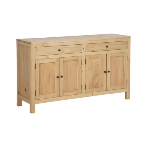Buffet bois de mindi 4 portes 2 tiroirs Ixia 140 cm