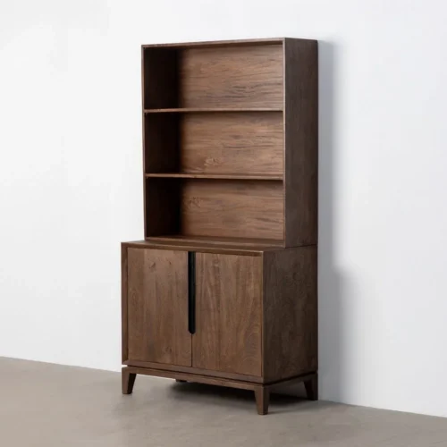 Buffet haut vaisselier bois de manguier marron Ixia 100 cm — vue 2