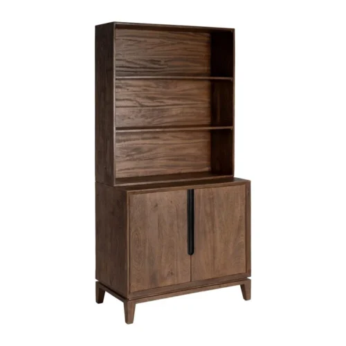 Buffet haut vaisselier bois de manguier marron Ixia 100 cm — vue 3