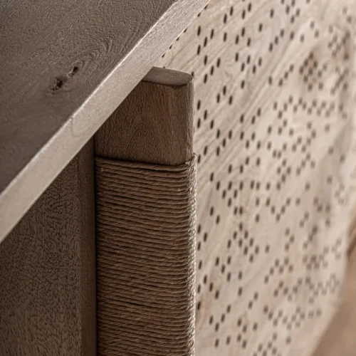 Buffet Jacquard bois de manguier brun clair Vical Home — vue 6