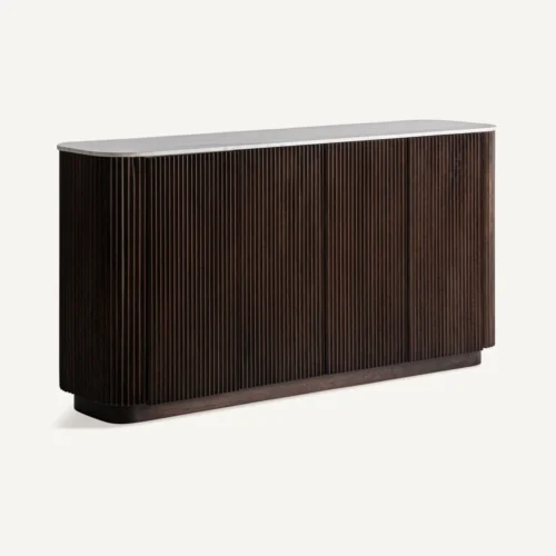 Buffet Kaleh manguier et marbre blanc Vical Home — vue 2