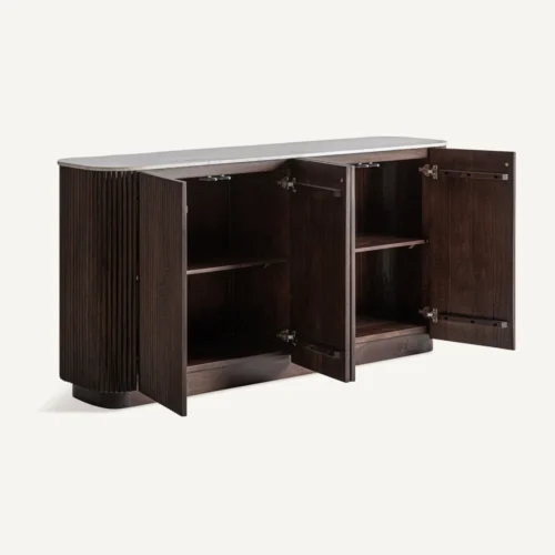 Buffet Kaleh manguier et marbre blanc Vical Home — vue 3