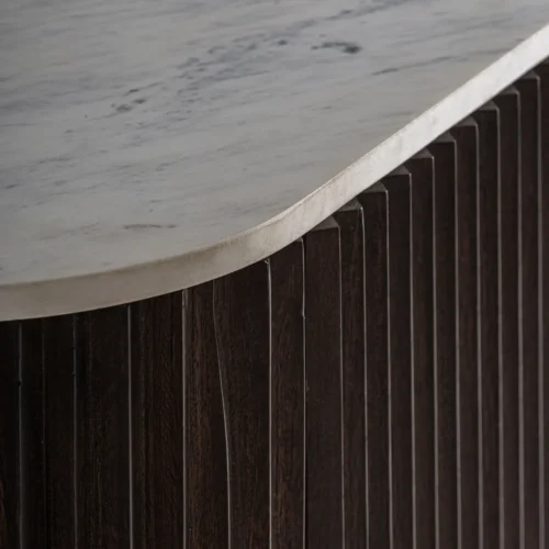 Buffet Kaleh manguier et marbre blanc Vical Home — vue 4