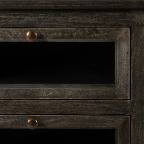 Buffet marbre et bois de manguier 6 tiroirs Ixia 155 cm — vue 5