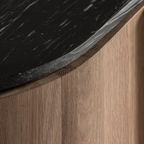 Buffet Nara chêne clair et marbre noir hauteur 56 cm Vical Home — vue 4