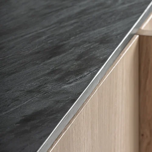 Buffet Nara chêne clair et marbre noir hauteur 73 cm Vical Home — vue 8