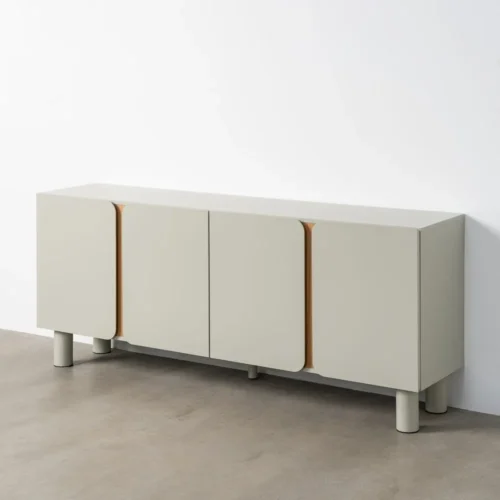 Buffet taupe laqué 4 portes Ixia 180 cm — vue 2