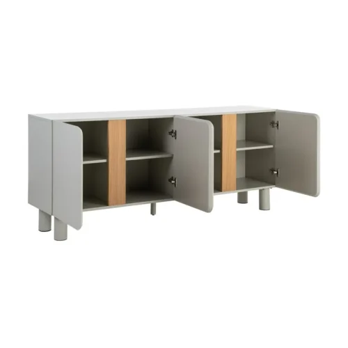 Buffet taupe laqué 4 portes Ixia 180 cm — vue 4