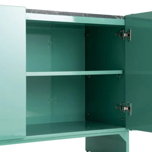 Buffet vert laqué plateau marbre Ixia 160 cm — vue 6