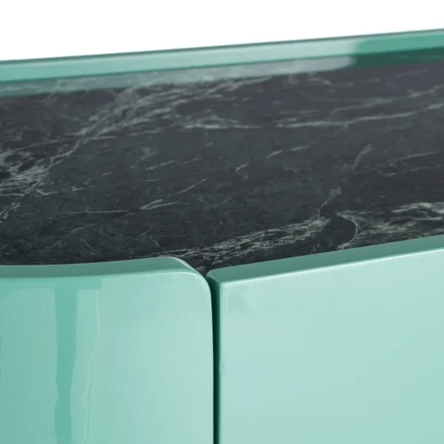 Buffet vert laqué plateau marbre Ixia 160 cm — vue 8