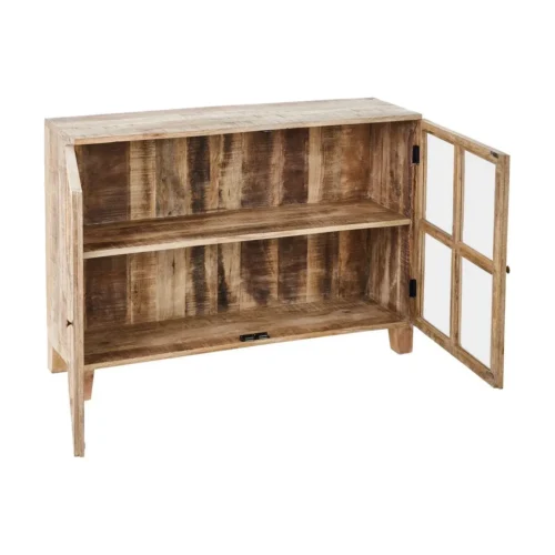 Buffet vitré blanc patiné bois de manguier Ixia 120 cm — vue 3