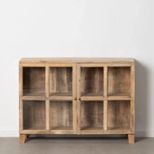 Buffet vitré blanc patiné bois de manguier Ixia 120 cm — vue 8