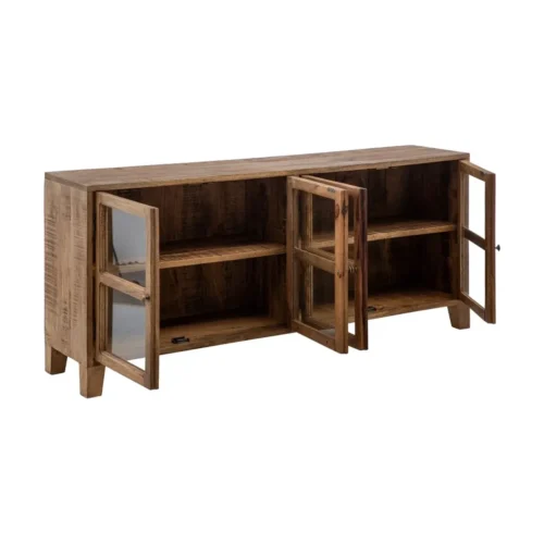 Buffet vitré naturel bois de manguier Ixia 160 cm — vue 4