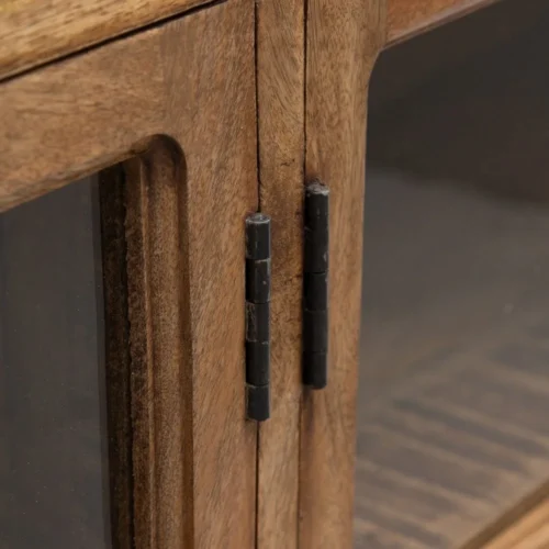 Buffet vitré naturel bois de manguier Ixia 160 cm — vue 5
