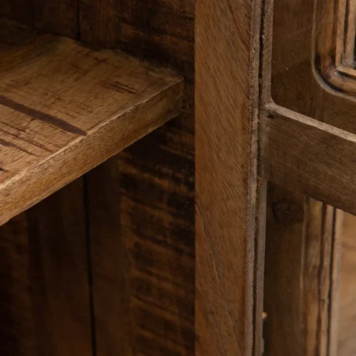 Buffet vitré naturel bois de manguier Ixia 160 cm — vue 7