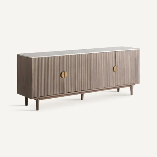 Buffet Zerf manguier et marbre blanc Vical Home — vue 2