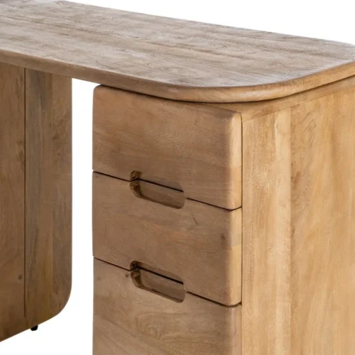 Bureau bois de manguier 1 porte 2 tiroirs Ixia 110 cm — vue 8