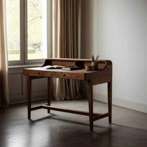 Bureau bois de manguier 2 tiroirs Ixia 122 cm