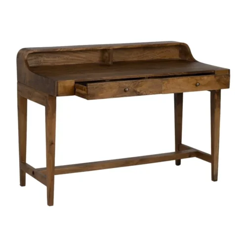 Bureau bois de manguier 2 tiroirs Ixia 122 cm — vue 3