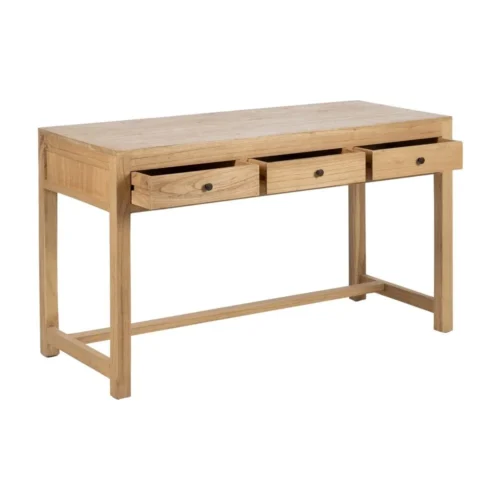 Bureau bois de mindi naturel Ixia 130 cm — vue 2