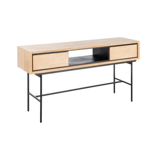 Bureau bois et métal naturel et noir Ixia 150 cm — vue 2