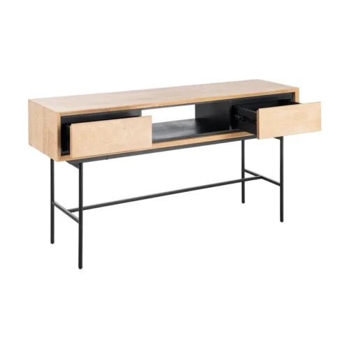 Bureau bois et métal naturel et noir Ixia 150 cm — vue 3