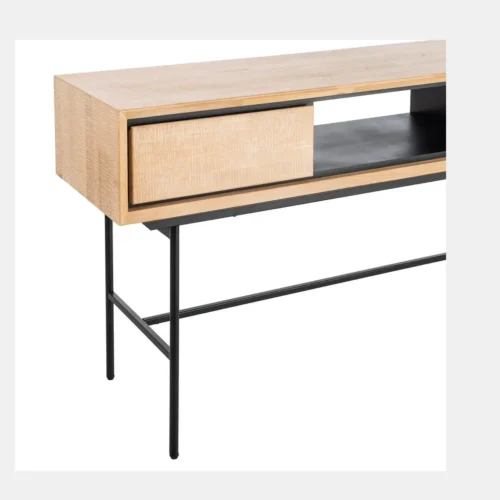 Bureau bois et métal naturel et noir Ixia 150 cm — vue 4