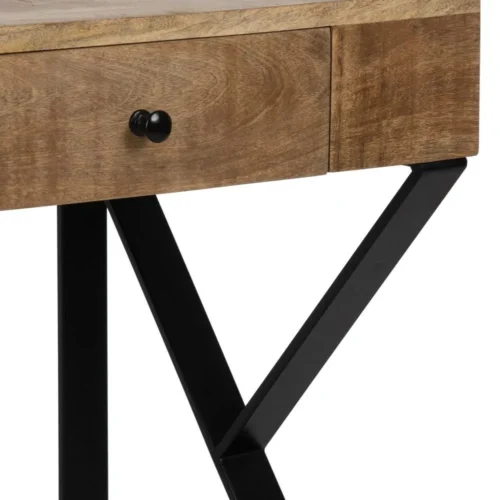 Bureau bois et métal noir 2 tiroirs Ixia 120 cm — vue 8