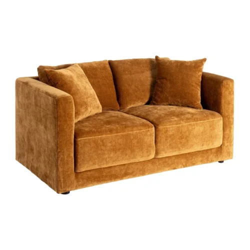 Canapé 2 places chenille ocre Ixia 165 cm