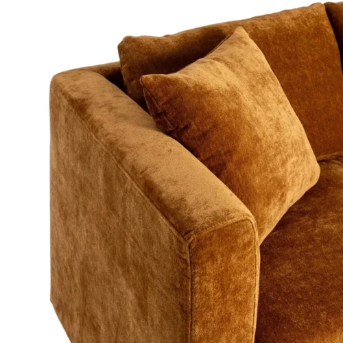 Canapé 2 places chenille ocre Ixia 165 cm — vue 4