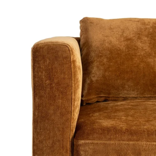 Canapé 2 places chenille ocre Ixia 165 cm — vue 8