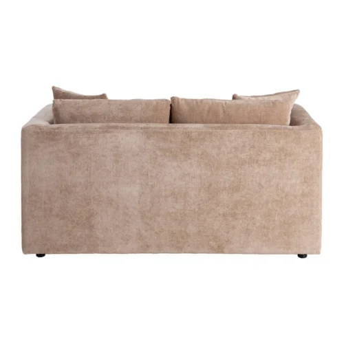 Canapé 2 places chenille taupe accoudoirs enveloppants Ixia 165 cm — vue 3